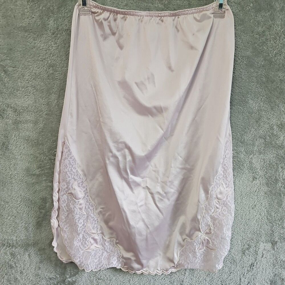 Contessa Pink Half Slip Sz Med 12in Side Slits Nylon